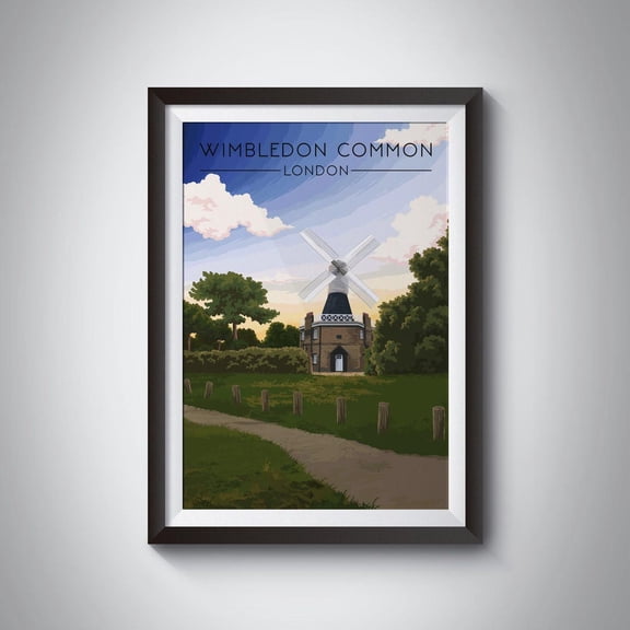 Wimbledon Common South West London Windmill Wall Decor Unframed Paper Print