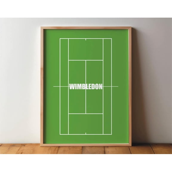 Wimbledon Grand Slam Tennis Sports Field Poster - Sport Poster Art Picture Print Minimal Modern Wall Art Sport Hobby A4 A3 A2 Wall Art, Modern Wall Decor, 8x12 UNFRAMED