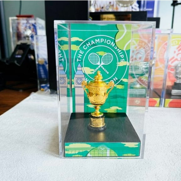 Wimbledon Trophy England Open Tennis Trophy Grand Slam, 8 cm Metal Trophy with Display Case, Christmas Halloween Gifts