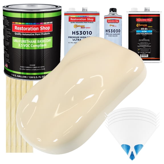 Wimbledon White Low VOC SLOW PREMIUM Paint 1 Gal Kit URETHANE BASECOAT Clearcoat