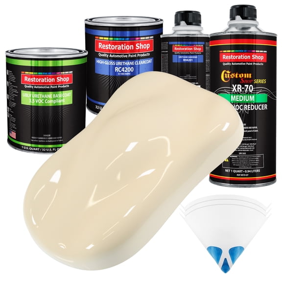Wimbledon White Quart Kit Low VOC URETHANE BASECOAT Car Auto Body Paint Kit