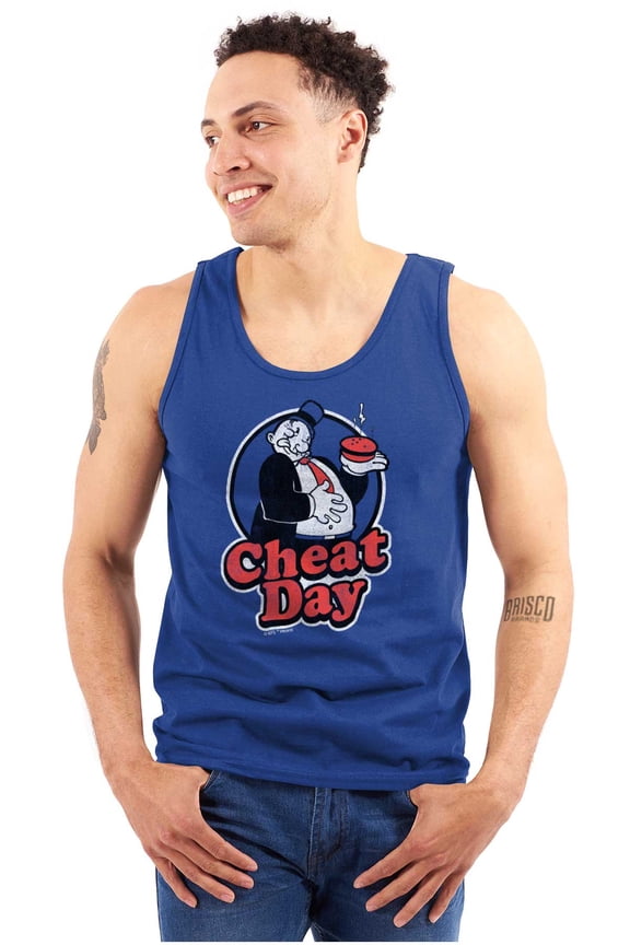 Wimpy Cheat Day Popeye Sailor Man Tank Top T Shirts Men Women Brisco Brands 2X