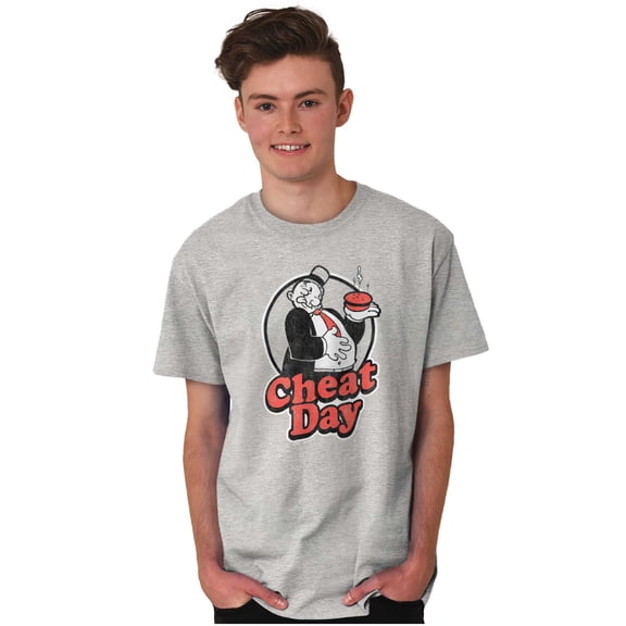 Wimpy Cheat Day Popeye Sailor Man Unisex Plus Size Graphic Tee Brisco Brands 2X