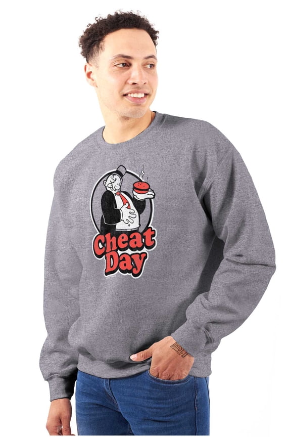 Wimpy Cheat Day Popeye Sailor Man Unisex Plus Size Sweatshirt Brisco Brands 5X