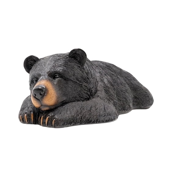 Wimsical Sleeping Black Bear Figurine | Animal Home Decor for Tabletop| Perfect for Cabin, Mountain House, & Woodland Decor | Nature-Inspired Bear Statue for Hiking Enthusiasts