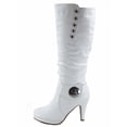 thumbnail image 1 of Win-45 Women's Fashion Knee High Round Toe Slouched High Heel Platform Boots ( White, 8.5 ), 1 of 3
