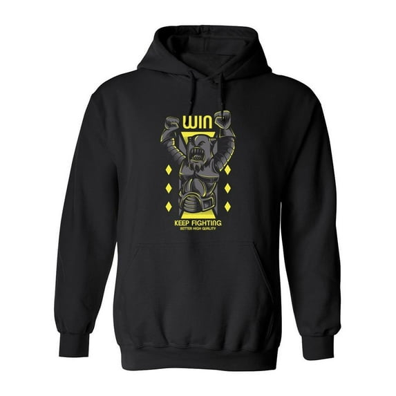 Win Fight Hoodie Men -Image by Shutterstock, Male Large