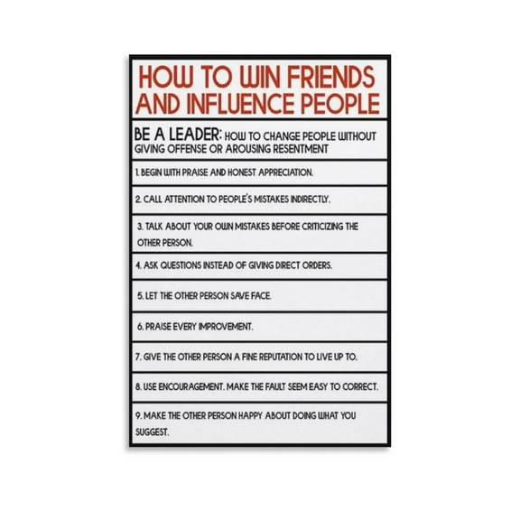 How To Win Friends And Influence People Poster Painting On Canvas Wall Art Poster Scroll Picture Print Living Room Walls Decor Home Posters 12x18inch(30x45cm)