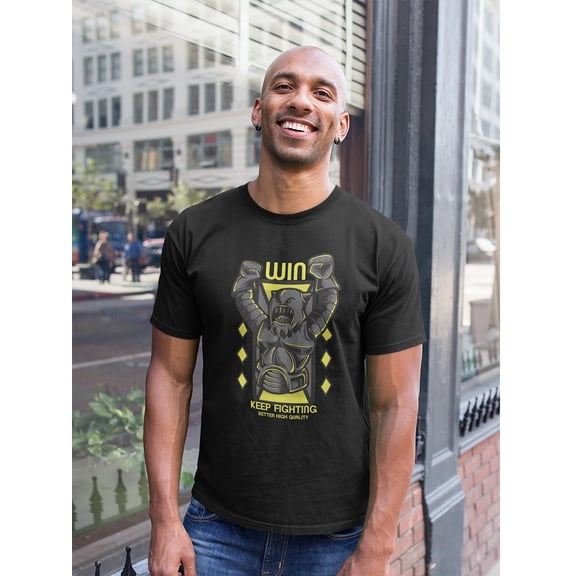 Win Keep Fighting Cat From Space Tee Men's -Image by Shutterstock