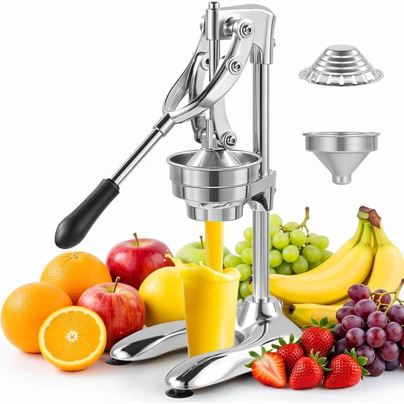 Win S Way Manual Lemon Juicer Hand Press, Manual Orange Juicer Professional Citrus Juicers Lemon Squeezer, Commercial Extractors Countertop Squeezer for Orange Lime, Whole Fruit Juicing (Silver)