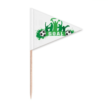 Win Soccer Football Sports Toothpick Triangle Cupcake Toppers Flag