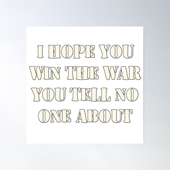 Win The War Outline Poster Wall Art, Modern Wall Decor, 24x24 UNFRAMED