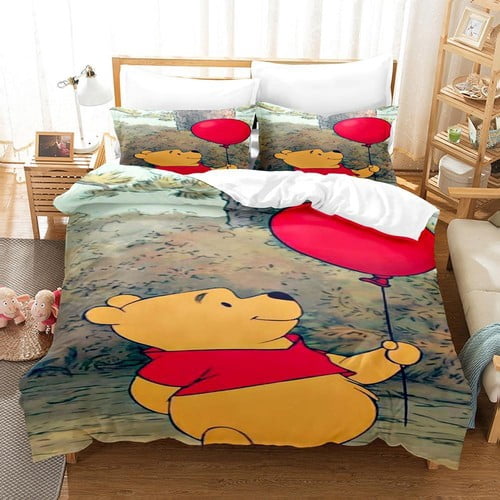 Win-nie Pooh Duvet Cover Super Soft Comfortable Home Bedding Set ,1 Win-nie Pooh Duvet Cover with 2 Pillowcases
