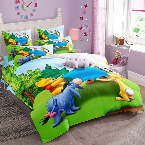 Win-nie Pooh Duvet Cover Super Soft Comfortable Home Bedding Set ,1 Win-nie Pooh Duvet Cover with 2 Pillowcases