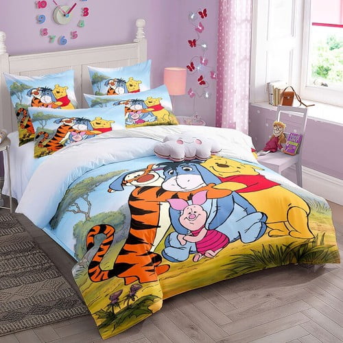 Win-nie Pooh Duvet Cover Super Soft Comfortable Home Bedding Set ,1 Win-nie Pooh Duvet Cover with 2 Pillowcases