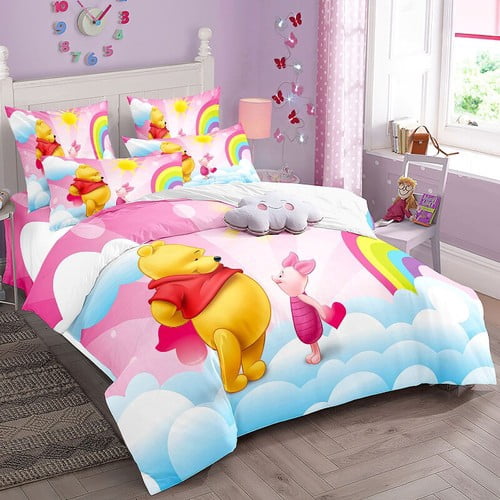 Win-nie Pooh Duvet Cover Super Soft Comfortable Home Bedding Set ,1 Win-nie Pooh Duvet Cover with 2 Pillowcases
