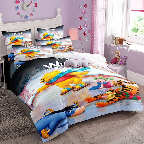 Win-nie Pooh Duvet Cover Super Soft Comfortable Home Bedding Set ,1 Win-nie Pooh Duvet Cover with 2 Pillowcases