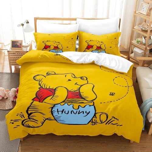 Win-nie Pooh Duvet Cover Super Soft Comfortable Home Bedding Set ,1 Win-nie Pooh Duvet Cover with 2 Pillowcases