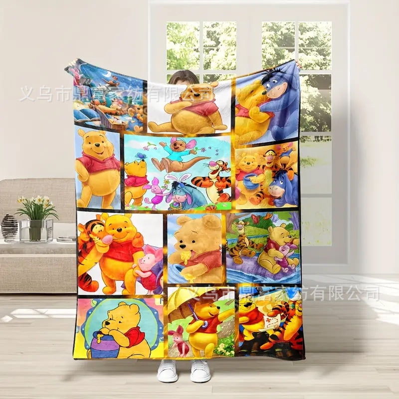 Win-nie Pooh Flannel Blanket for Couch Lightweight Warm Throw Blankets