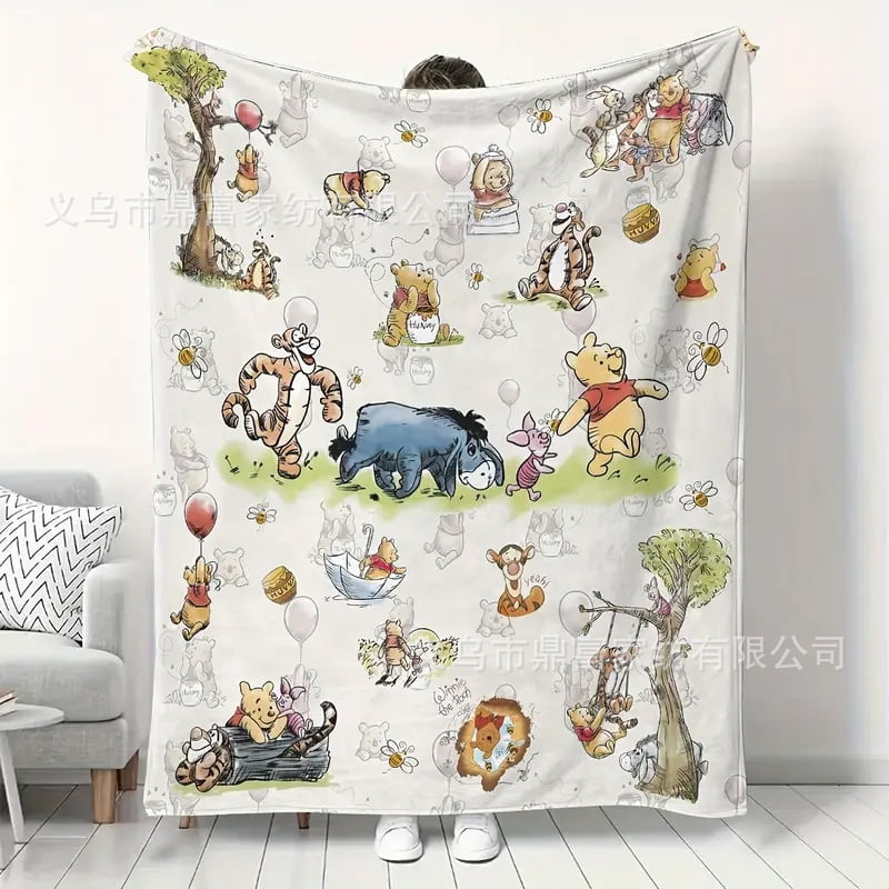 Win-nie Pooh Flannel Blanket for Couch Lightweight Warm Throw Blankets