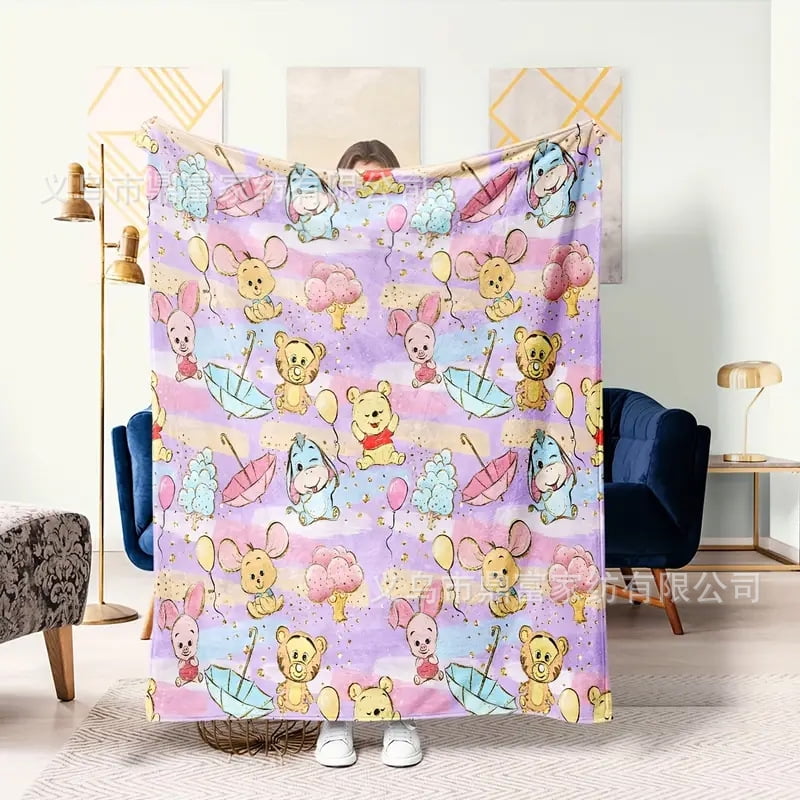 Win-nie Pooh Flannel Blanket for Couch Lightweight Warm Throw Blankets