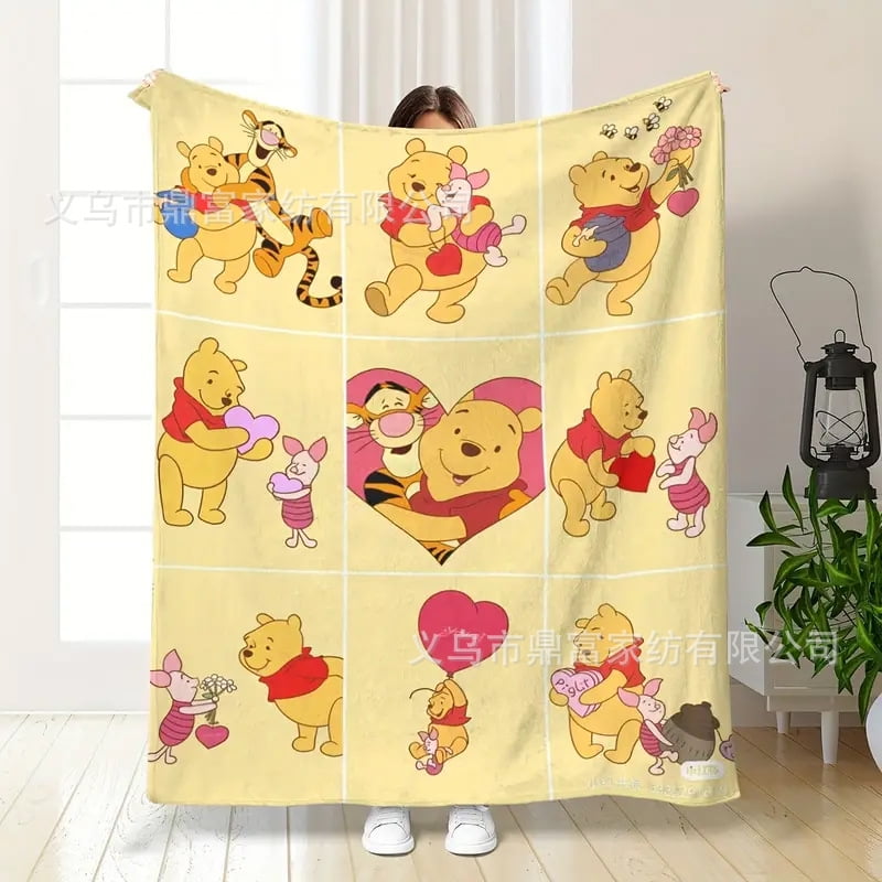 Win-nie Pooh Flannel Blanket for Couch Lightweight Warm Throw Blankets