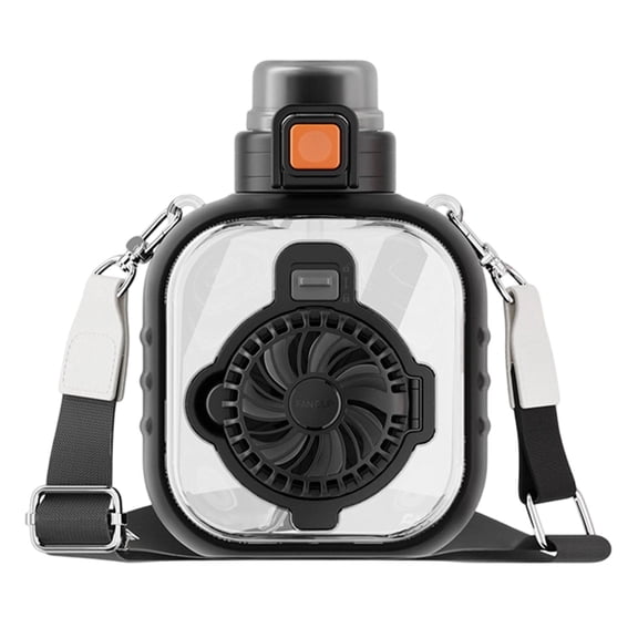 Win s Way 2 In 1 Water Bottle with Foldable Fan, USB Rechargeable Cooling Cup for Outdoor Camping Travel