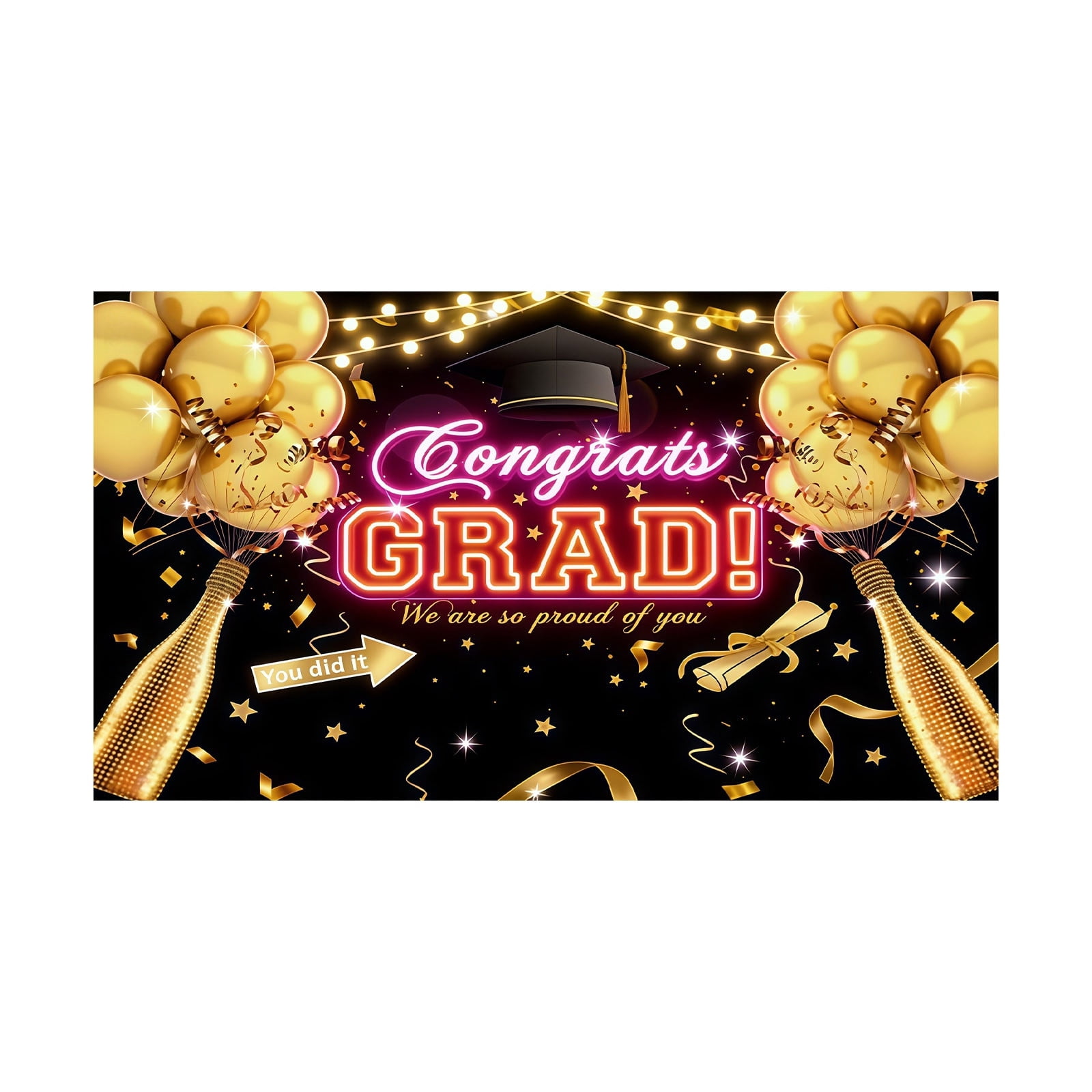 Win s Way 2026 Graduation Banner Customizable Class Of Horizontal for Party Celebration Outdoor Indoor Use Large Size