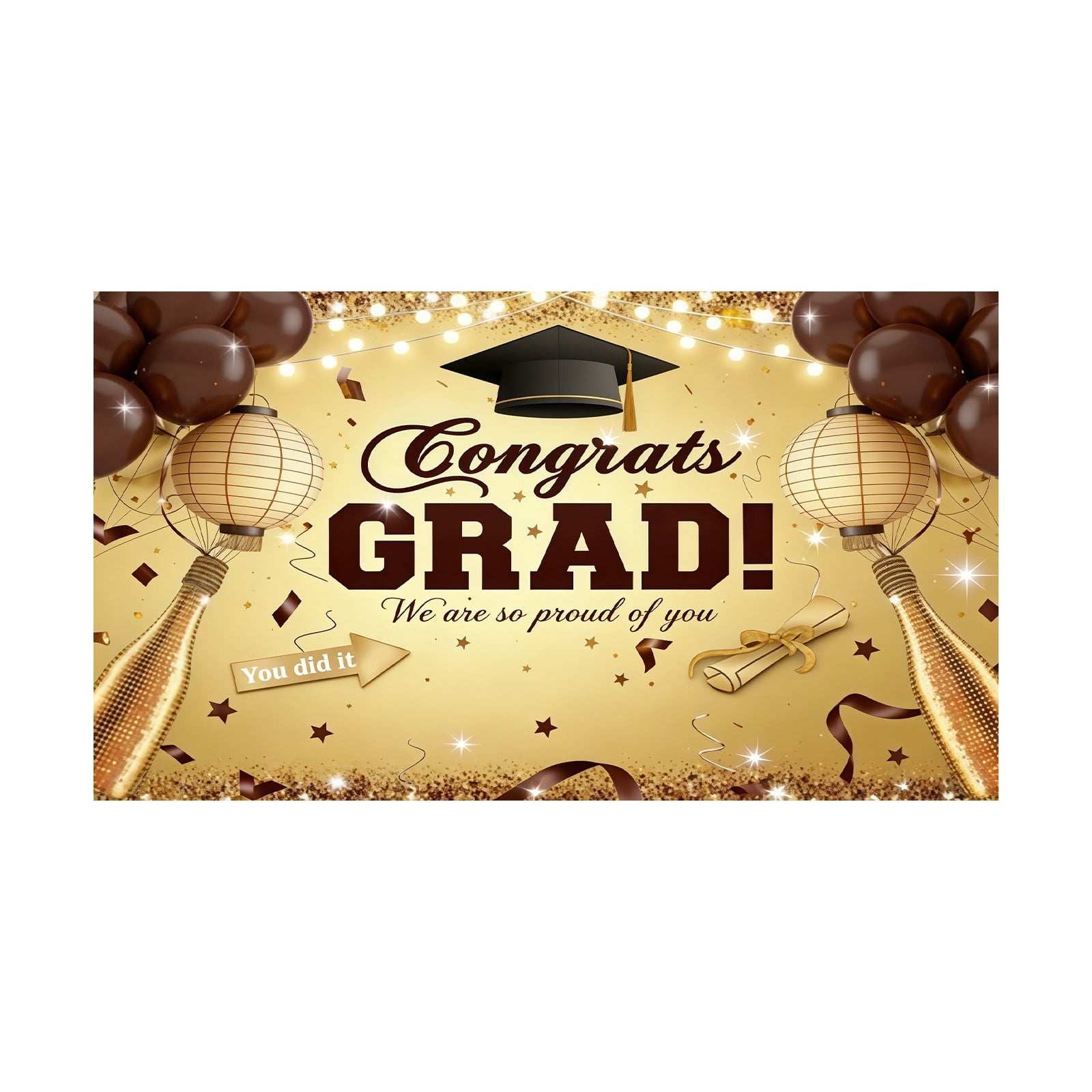 Win s Way 2026 Graduation Banner Customizable Class Of Horizontal for Party Celebration Outdoor Indoor Use Large Size