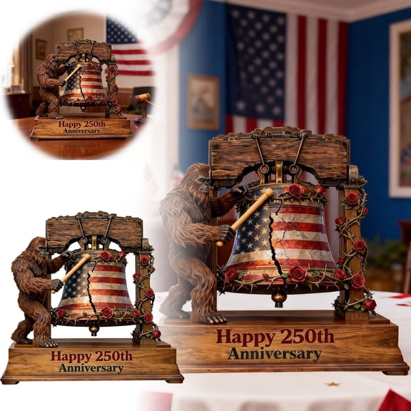 Win s Way 250 Anniversary USA Ornament, Patriotic Wooden Desktop Decor 1776-2026, Independence Day 4th of July Commemorative Keepsake for Home Office Shelf,Infinity symbol