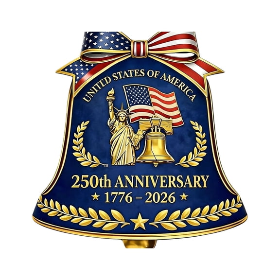 Win s Way 250th Anniversary Ornament Wooden Patriotic Hanging Decoration 1776-2026 4th of July Decor Red White Blue Statue of Liberty Sign | For Independence Day Memorial Day Home Wall Party Supplies