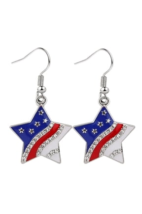 250th Anniversary Patriotic Star Hook Earrings, Lightweight Acrylic 4th of July Dangle Earrings for Women G_irls, Red White Blue Independence Day Jewelry Gift