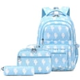 thumbnail image 1 of Win s Way 3 Pcs Backpack Set for G-i-r-l-s, Floral Printed Schoolbag with Lunch Box and Pencil Case, Lightweight Water-Resistant Bookbag for S-t-u-d-e-n-t-s, 1 of 4
