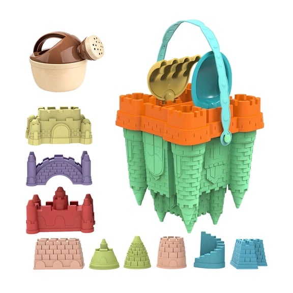 Win s Way Beach Toys Sand Tool Set with Mesh Bag for Travel Sandbox Ages 3+