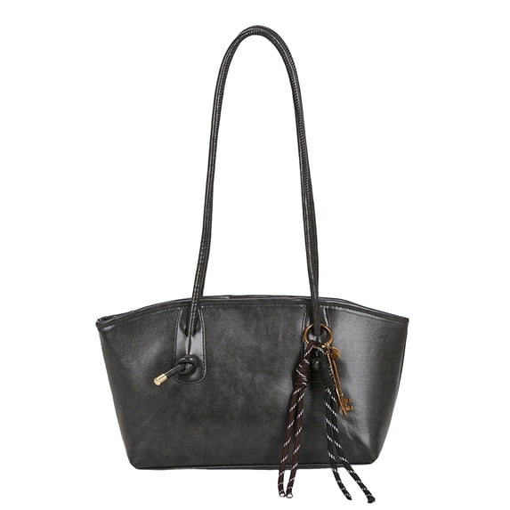 Win s Way Brown Large Capacity Tote Bag Solid Color Shoulder Bag for Women Commute Travel Vintage Handbag