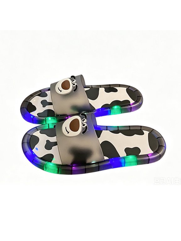 Couple Light Up Slippers Adults Bright Color LED Sandals Cartoon Motion Sensor Flashing Shoes Non Pool Bathroom Slides Indoor Outdoor Travel Home Slippers