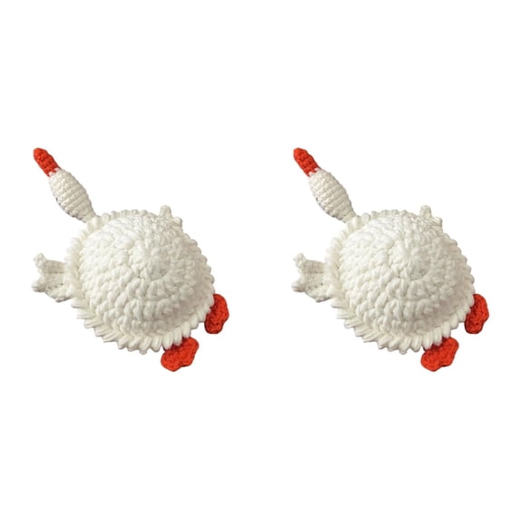 Win s Way Handmade Crochet White Goose Coasters Cute Drink Coaster 2 Piece for Coffee Table Tabletop Protection Home Decor