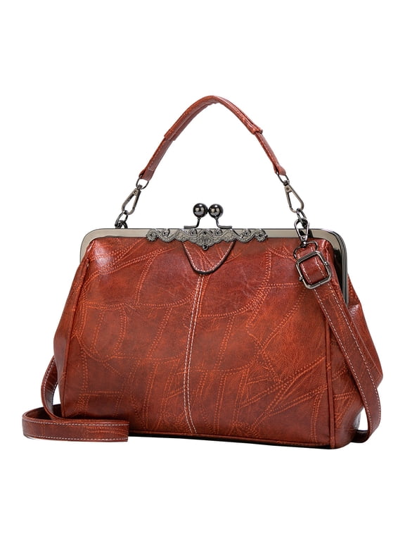 Large Capacity Solid Color Tote Bag for Women, Shoulder Handbag Crossbody Vintage Purse for Work Travel