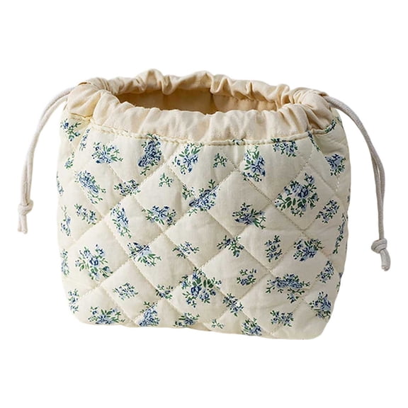 Win s Way Large Drawstring Makeup Bag, Lay Flat Travel Cosmetic Organizer