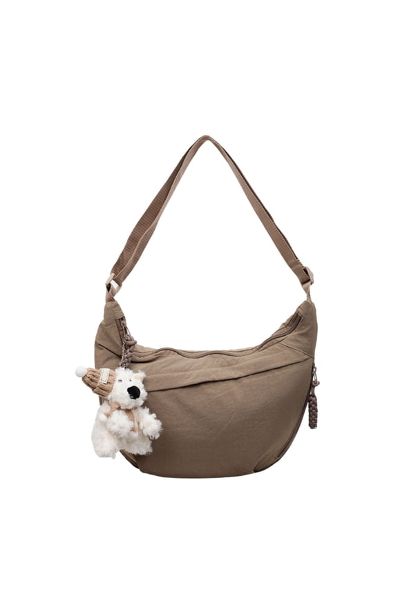 Large Nylon Drawstring Crossbody Shoulder Bag for Women Commute Travel