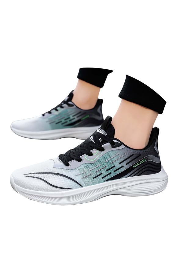 Men's Breathable Mesh Running Shoes, Lightweight Lace-Up Gym Training Sneakers