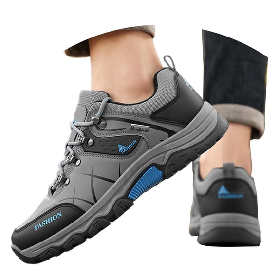 Win s Way Men's Casual Lace Up Sneakers, Outdoor Hiking Running Walking Travel Shoes with Non- Sole