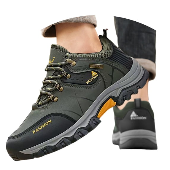 Win s Way Men's Casual Lace Up Sneakers, Outdoor Hiking Running Walking Travel Shoes with Non- Sole