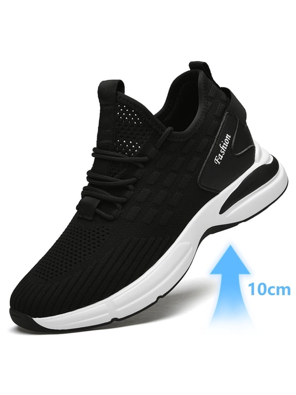 Men's Fashion Height Increasing Sneakers, Breathable Mesh Running Shoes For Outdoor Sport Daily Use