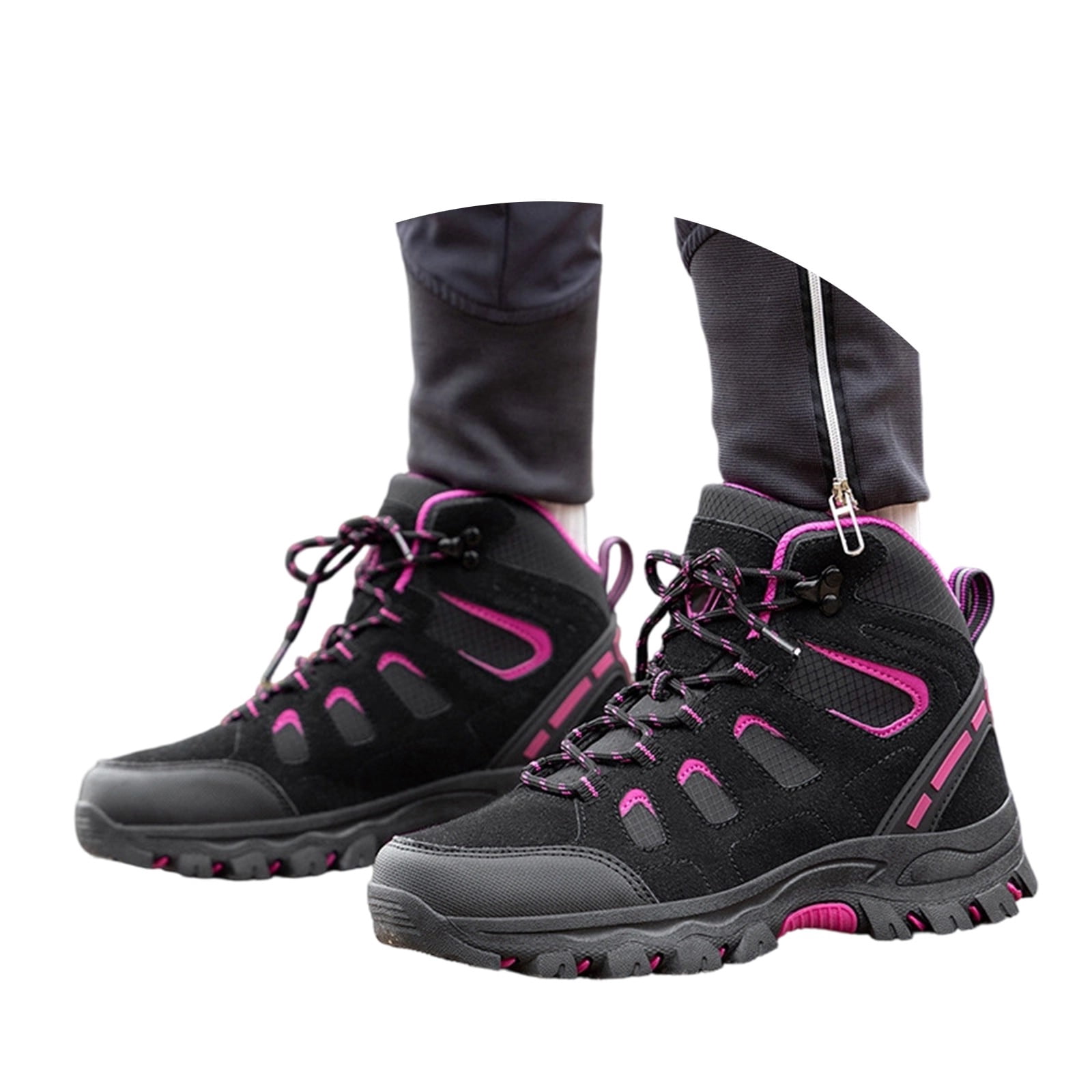 Win s Way Men's High Top Hiking Sneakers, Lightweight Ankle Support Trekking Shoes for Adventure
