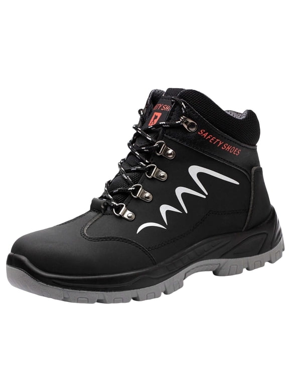 Men's High Top Welding Boots, Steel Toe Puncture Proof Work Sneakers for Safety