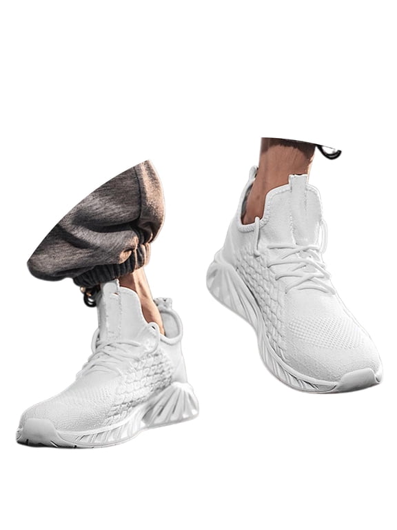 Men's Lightweight Athletic Sneakers, Breathable Mesh Running Walking Shoes For Gym & Training