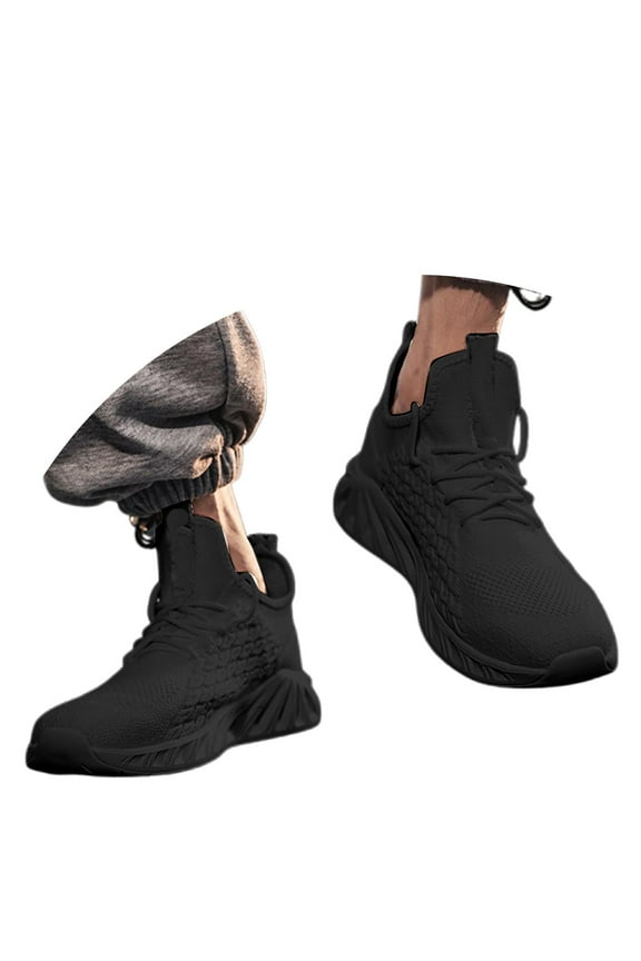 Men's Lightweight Athletic Sneakers, Breathable Mesh Running Walking Shoes For Gym & Training