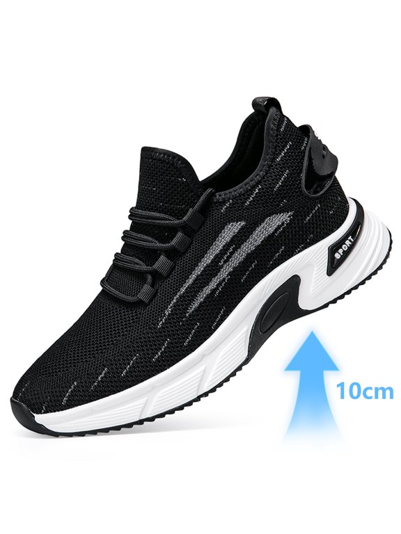 Men's Lightweight Height Increasing Sneakers, Fashion Mesh Running Shoes For Everyday Jogging Gym