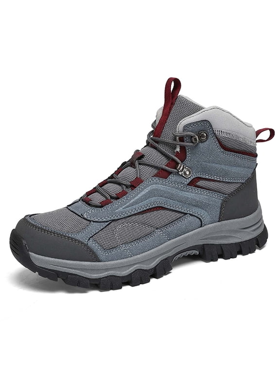 Men's Rugged Hiking Boots, Trekking Climbing Adventure Footwear With Stability Traction Grip Gear